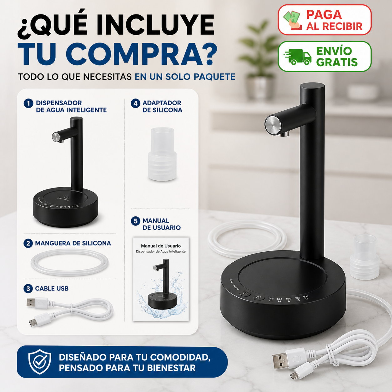 💧 Dispensador de Agua Eléctrico de Sobremesa 🔥